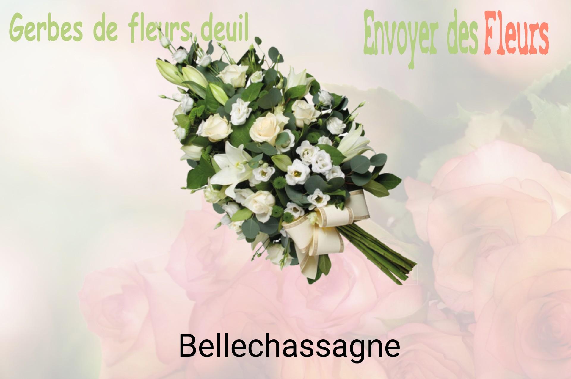 Gerbe de fleurs de deuil livrée à Bellechassagne